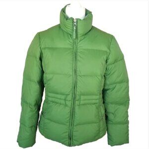 Lands End Women's Puffer Down Feather Jacket Size XS 2-4 Lucky Green